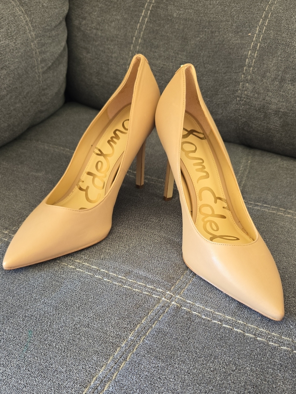 Sam Edelman Beige Pointed Toe Stiletto Pump